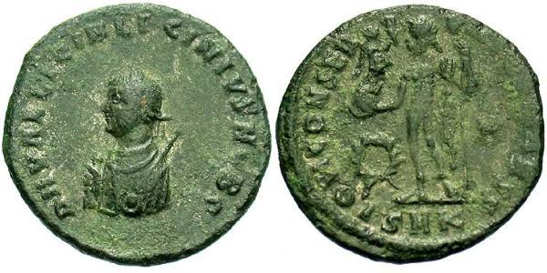 1 Follis /  AE3 Empire romain (27BC-395) Bronze Licinius II (315-326)