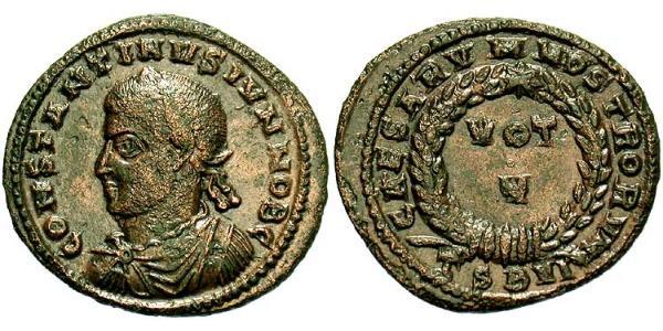 1 Follis /  AE3 Empire romain (27BC-395) Bronze Constance II (317 - 361)