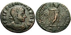 1 Follis /  AE3 Roman Empire (27BC-395) Bronze Crispus (305 - 326)