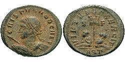 1 Follis /  AE3 Roman Empire (27BC-395) Bronze Crispus (305 - 326)