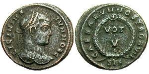 1 Follis /  AE3 Roman Empire (27BC-395) Bronze Crispus (305 - 326)