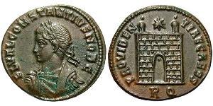 1 Follis /  AE3 Roman Empire (27BC-395) Bronze Constantius II (317 - 361)