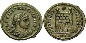 1 Follis /  AE3 Roman Empire (27BC-395) Bronze Constantius II (317 - 361)