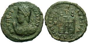 1 Follis /  AE3 Roman Empire (27BC-395) Bronze Theodosius I (347-395)