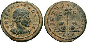 1 Follis /  AE3 Roman Empire (27BC-395) Bronze Crispus (305 - 326)