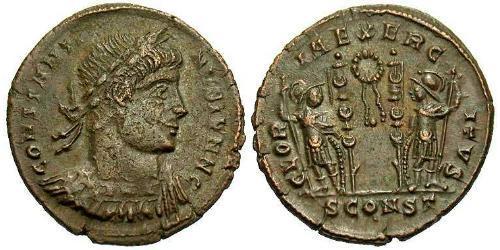 1 Follis /  AE3 Roman Empire (27BC-395) Bronze Constantius II (317 - 361)