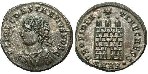 1 Follis /  AE3 Roman Empire (27BC-395) Bronze Constantius II (317 - 361)