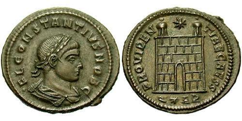 1 Follis /  AE3 Roman Empire (27BC-395) Bronze Constantius II (317 - 361)