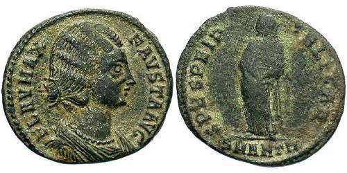 1 Follis /  AE3 Roman Empire (27BC-395) Bronze Fausta (289-326)