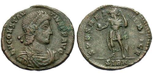 1 Follis /  AE3 Roman Empire (27BC-395) Bronze Constantius II (317 - 361)