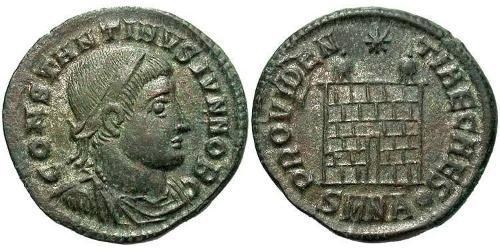 1 Follis /  AE3 Roman Empire (27BC-395) Bronze Constantius II (317 - 361)