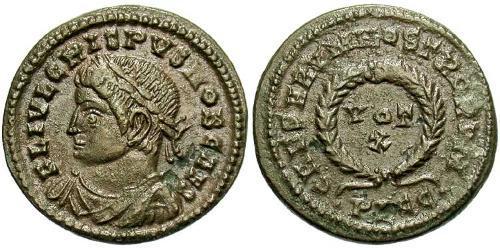 1 Follis /  AE3 Roman Empire (27BC-395) Bronze Crispus (305 - 326)