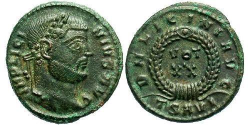 1 Follis /  AE3 Roman Empire (27BC-395) Bronze Licinius I (265-324)