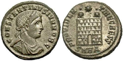 1 Follis /  AE3 Roman Empire (27BC-395) Bronze Constantius II (317 - 361)