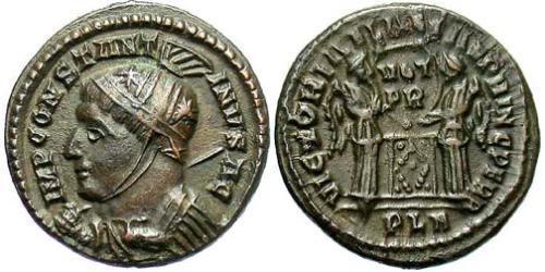 1 Follis /  AE3 Roman Empire (27BC-395) Bronze Constantine I (272 - 337)