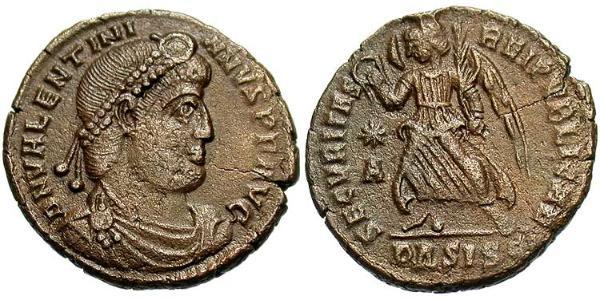 1 Follis /  AE3 Roman Empire (27BC-395) Bronze Valentinian I  (321-375)