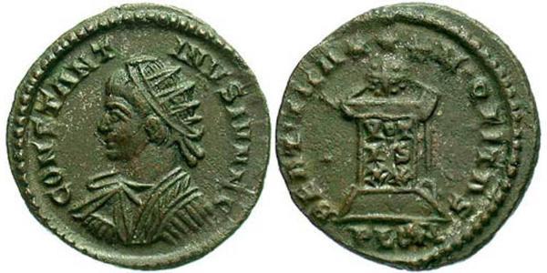 1 Follis /  AE3 Roman Empire (27BC-395) Bronze Constantius II (317 - 361)