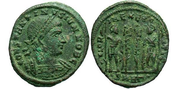 1 Follis /  AE3 Roman Empire (27BC-395) Bronze Constantius II (317 - 361)