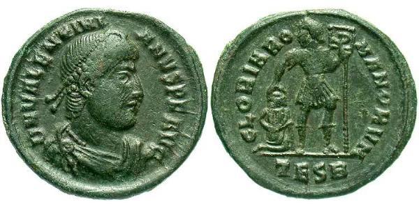 1 Follis /  AE3 Roman Empire (27BC-395) Bronze Valentinian I  (321-375)