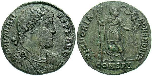 1 Follis /  AE3 Roman Empire (27BC-395) Bronze Jovian (331- 364)