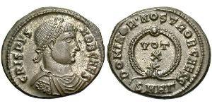 1 Follis /  AE3 Römische Kaiserzeit (27BC-395) Bronze Crispus (305 - 326)