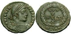 1 Follis /  AE3 Impero romano (27BC-395) Bronzo Gioviano (331- 364)