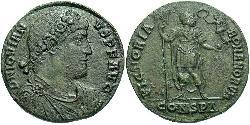 1 Follis /  AE3 Impero romano (27BC-395) Bronzo Gioviano (331- 364)