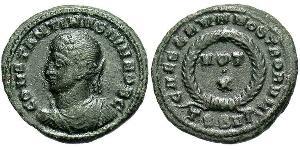 1 Follis /  AE3 Impero romano (27BC-395) Bronzo Costanzo II (317 - 361)