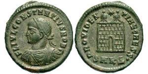 1 Follis /  AE3 Impero romano (27BC-395) Bronzo Costanzo II (317 - 361)