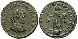1 Follis /  AE3 Impero romano (27BC-395) Bronzo Crispo (305 - 326)