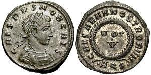 1 Follis /  AE3 Impero romano (27BC-395) Bronzo Crispo (305 - 326)
