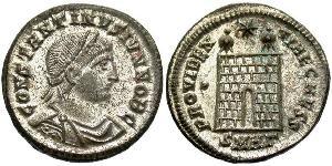 1 Follis /  AE3 Impero romano (27BC-395) Bronzo Costanzo II (317 - 361)