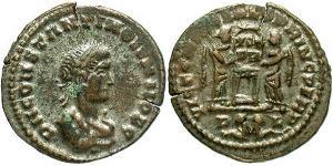 1 Follis /  AE3 Impero romano (27BC-395) Bronzo Costanzo II (317 - 361)