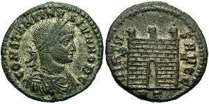 1 Follis /  AE3 Impero romano (27BC-395) Bronzo Costanzo II (317 - 361)