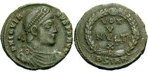 1 Follis /  AE3 Impero romano (27BC-395) Bronzo Gioviano (331- 364)
