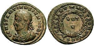 1 Follis /  AE3 Impero romano (27BC-395) Bronzo Costanzo II (317 - 361)