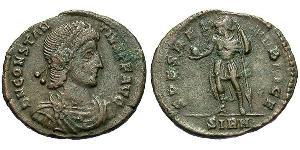 1 Follis /  AE3 Impero romano (27BC-395) Bronzo Costanzo II (317 - 361)