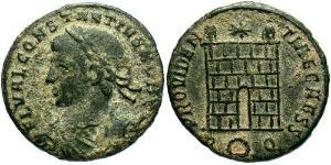 1 Follis /  AE3 Impero romano (27BC-395) Bronzo Costanzo II (317 - 361)