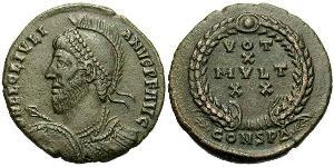 1 Follis /  AE3 Impero romano (27BC-395) Bronzo Giuliano II  (331-363)