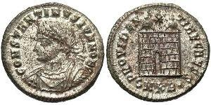 1 Follis /  AE3 Impero romano (27BC-395) Bronzo Costanzo II (317 - 361)