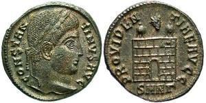 1 Follis /  AE3 Impero romano (27BC-395) Bronzo Costantino I (272 - 337)