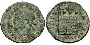 1 Follis /  AE3 Impero romano (27BC-395) Bronzo Costanzo II (317 - 361)