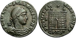 1 Follis /  AE3 Impero romano (27BC-395) Bronzo Costanzo II (317 - 361)