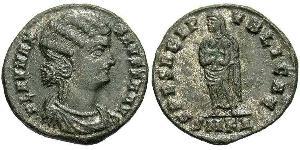 1 Follis /  AE3 Impero romano (27BC-395) Bronzo Fausta (289-326)