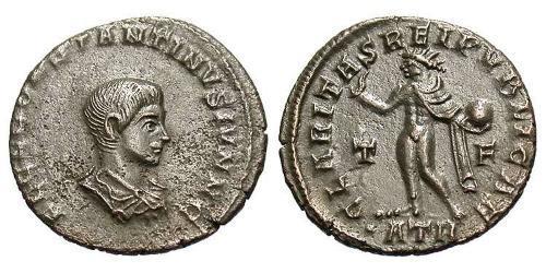1 Follis /  AE3 Impero romano (27BC-395) Bronzo Costanzo II (317 - 361)