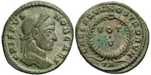 1 Follis /  AE3 Impero romano (27BC-395) Bronzo Crispo (305 - 326)