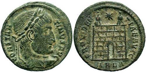 1 Follis /  AE3 Impero romano (27BC-395) Bronzo Costantino I (272 - 337)