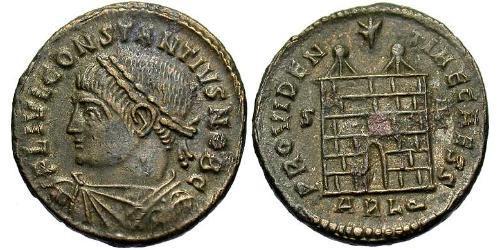 1 Follis /  AE3 Impero romano (27BC-395) Bronzo Costanzo II (317 - 361)