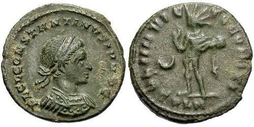 1 Follis /  AE3 Impero romano (27BC-395) Bronzo Costanzo II (317 - 361)
