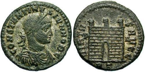 1 Follis /  AE3 Impero romano (27BC-395) Bronzo Costanzo II (317 - 361)